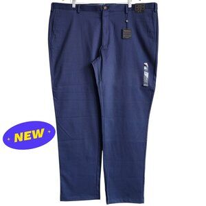 46x32 Blue Chinos Jos A Bank Cotton Reserve Pants New Flat Front Nwt Navy Khakis